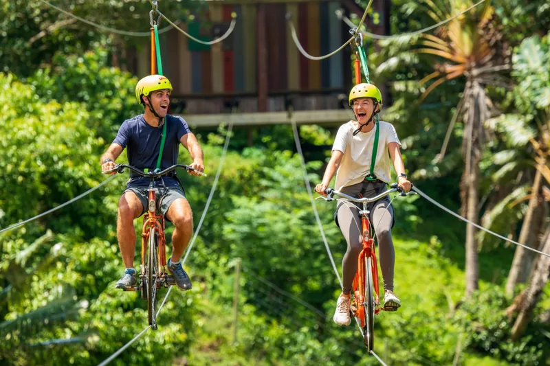 Zipline over Mauritius valley