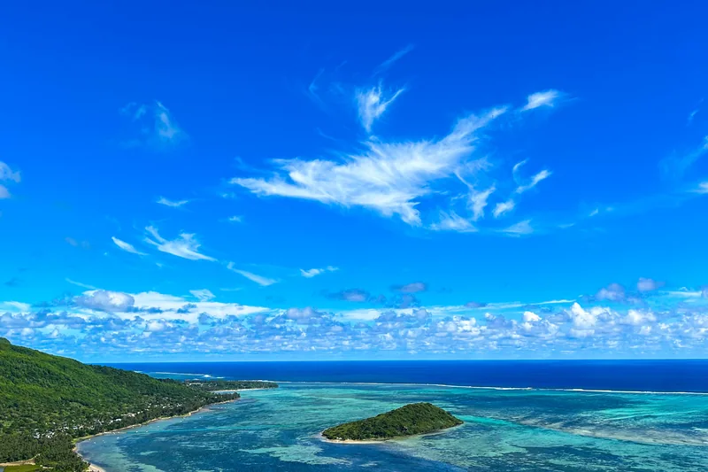 Le Morne lagoon aerial view