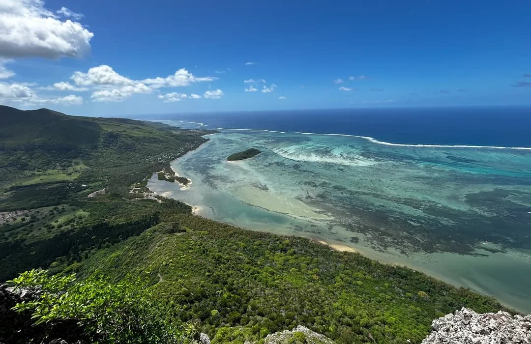 Le Morne Brabant lagoon aerial view, Mauritius